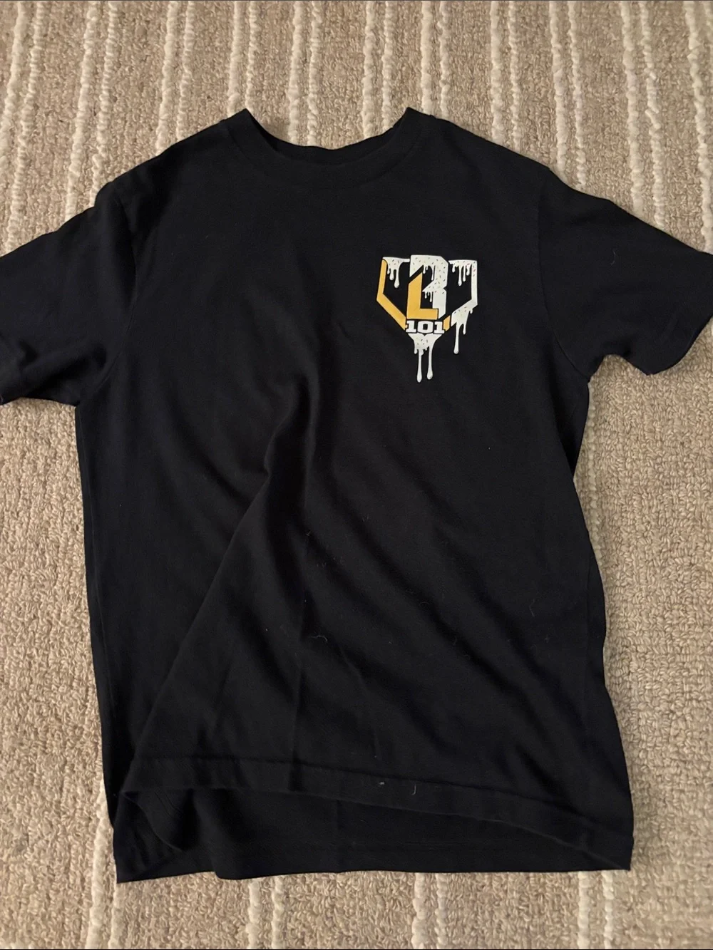 Kids Black Short-Sleeve Tee with Yellow Accent Graphic